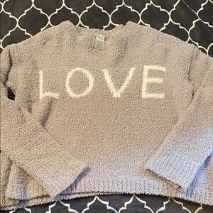 Cozy Casual Light Gray 'LOVE' super soft Sweater (perfect for Valentines)